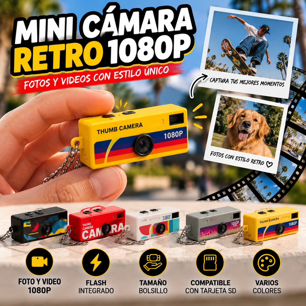 Mini Cámara Retro 1080P | Tus recuerdos en versión mini